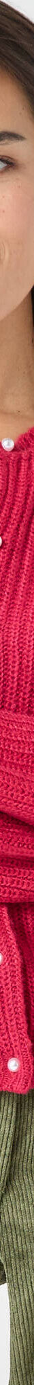 Cardigan boutons perles fantaisie, maille anglaise toucher doux (framboise) Cardigan boutons perles fantaisie, maille anglaise toucher doux (framboise)